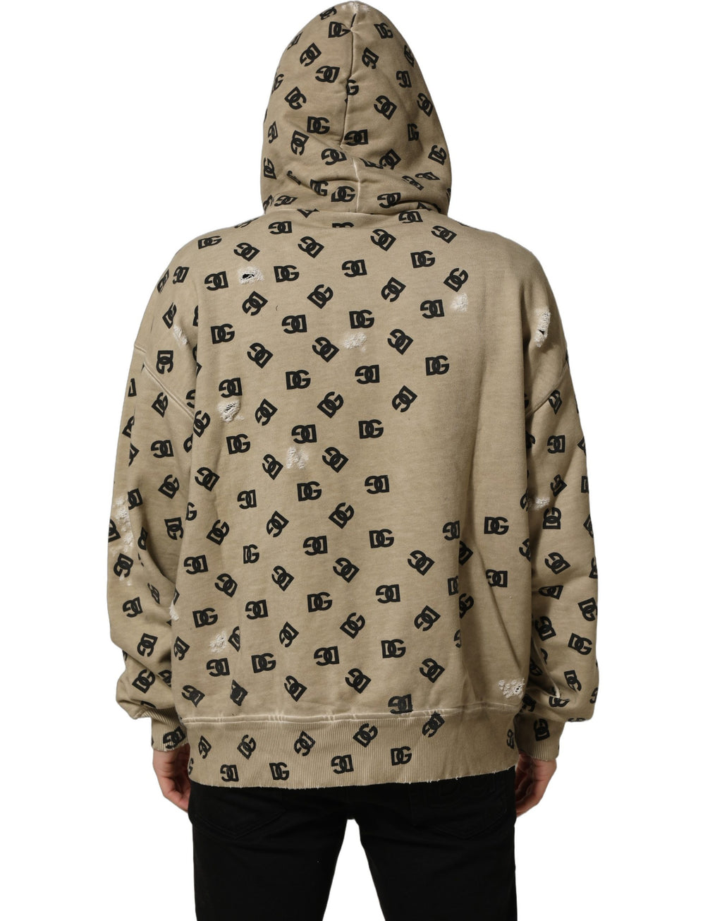 Dolce & Gabbana Brown Cotton Logo Hooded Sweatshirt Sweater