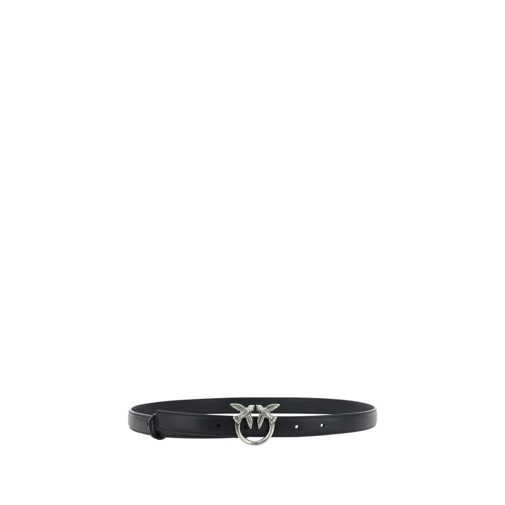 PINKO Black Calf Leather Bos Taurus Regular Belt