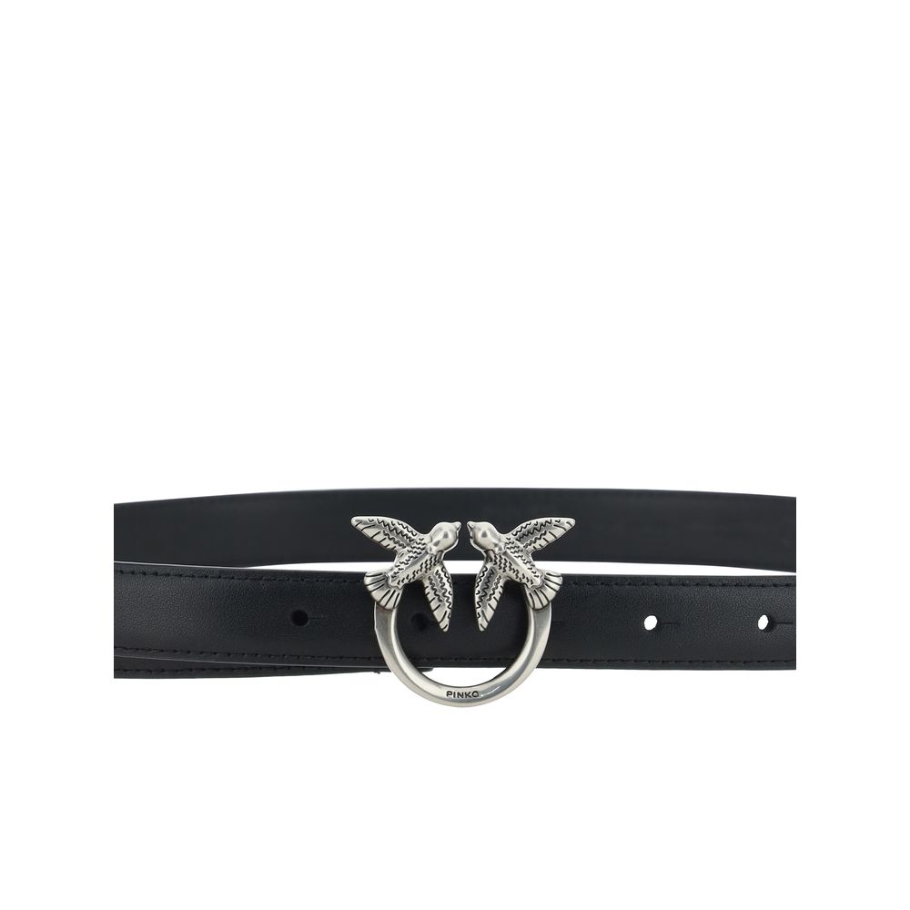 PINKO Black Calf Leather Bos Taurus Regular Belt