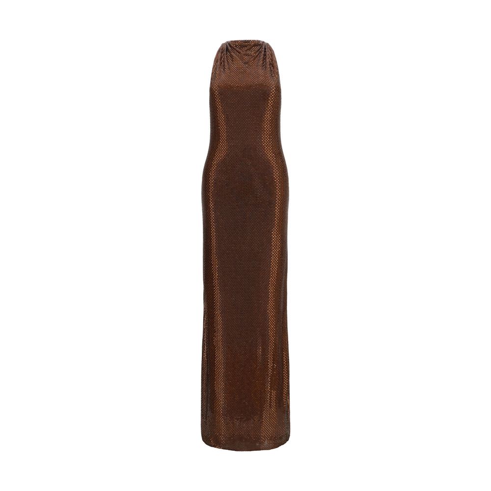 Self-Portrait Brown Polyester Casual Dress