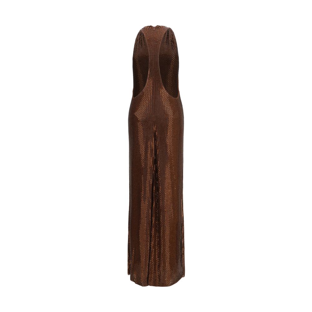 Self-Portrait Brown Polyester Casual Dress
