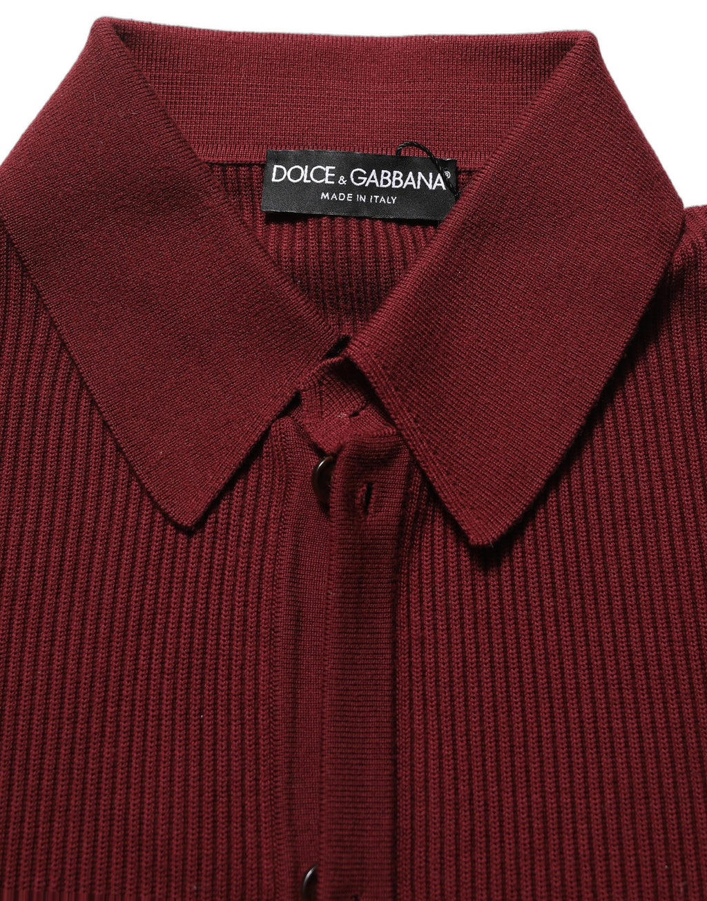 Dolce & Gabbana Burgundy Wool Button Down Cardigan Sweater