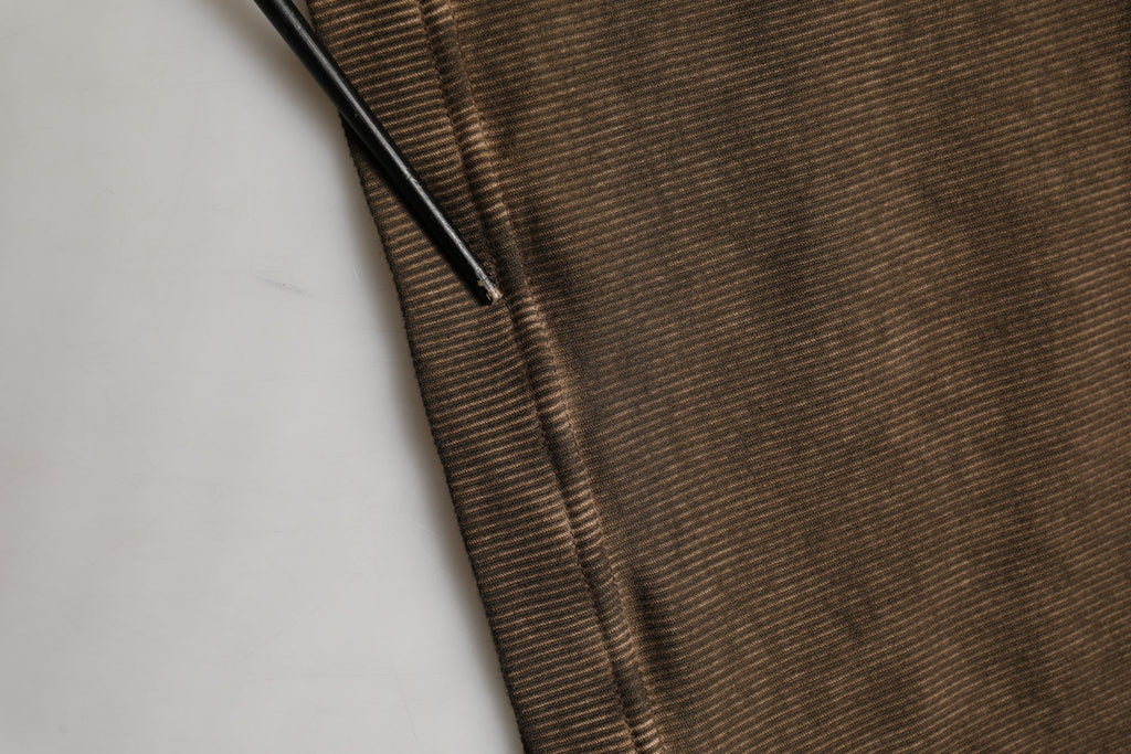 Dolce & Gabbana Brown Cotton Buttoned Henley Pullover Sweater
