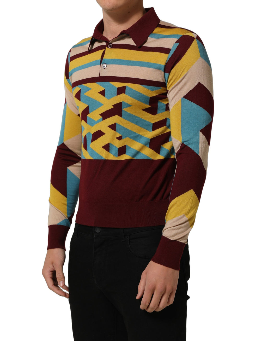 Dolce & Gabbana Multicolor Knitted Cashmere Pullover Sweater