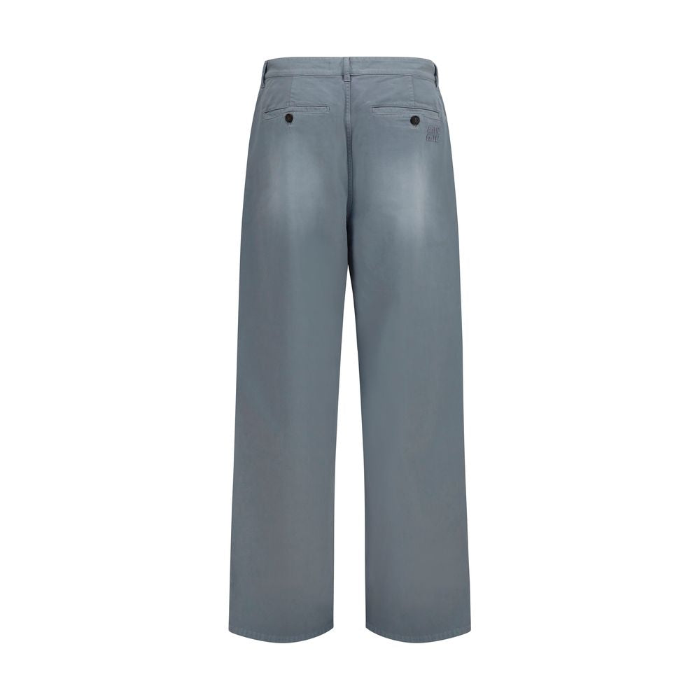 Miu Miu Gray Cotton Casual Pants