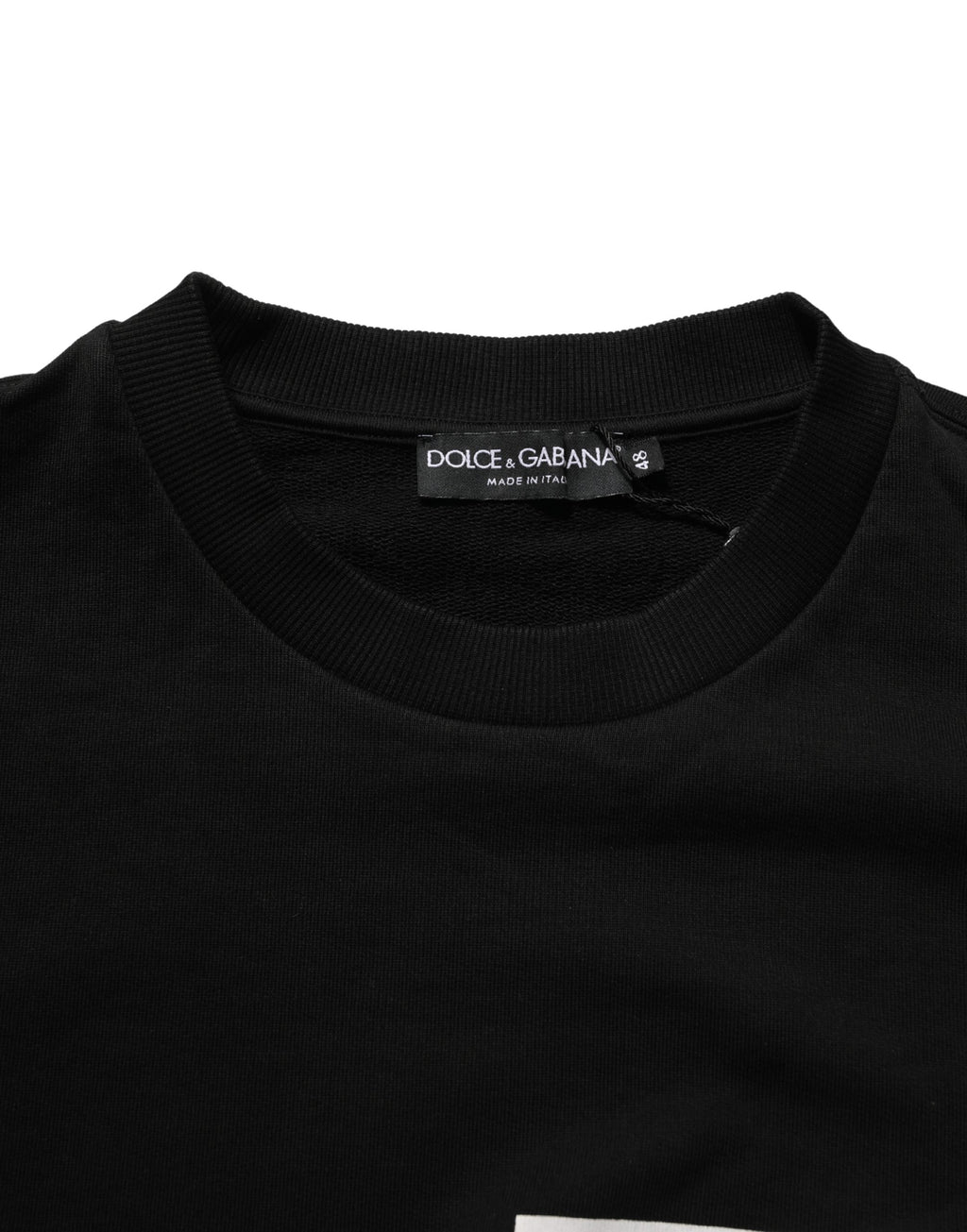 Dolce & Gabbana Black Cotton Logo Print Sweatshirt Sweater