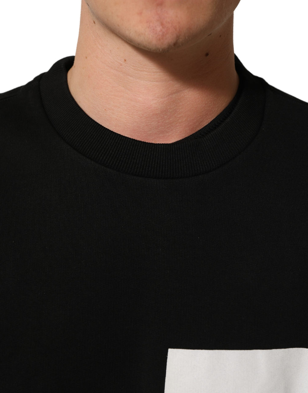 Dolce & Gabbana Black Cotton Logo Print Sweatshirt Sweater