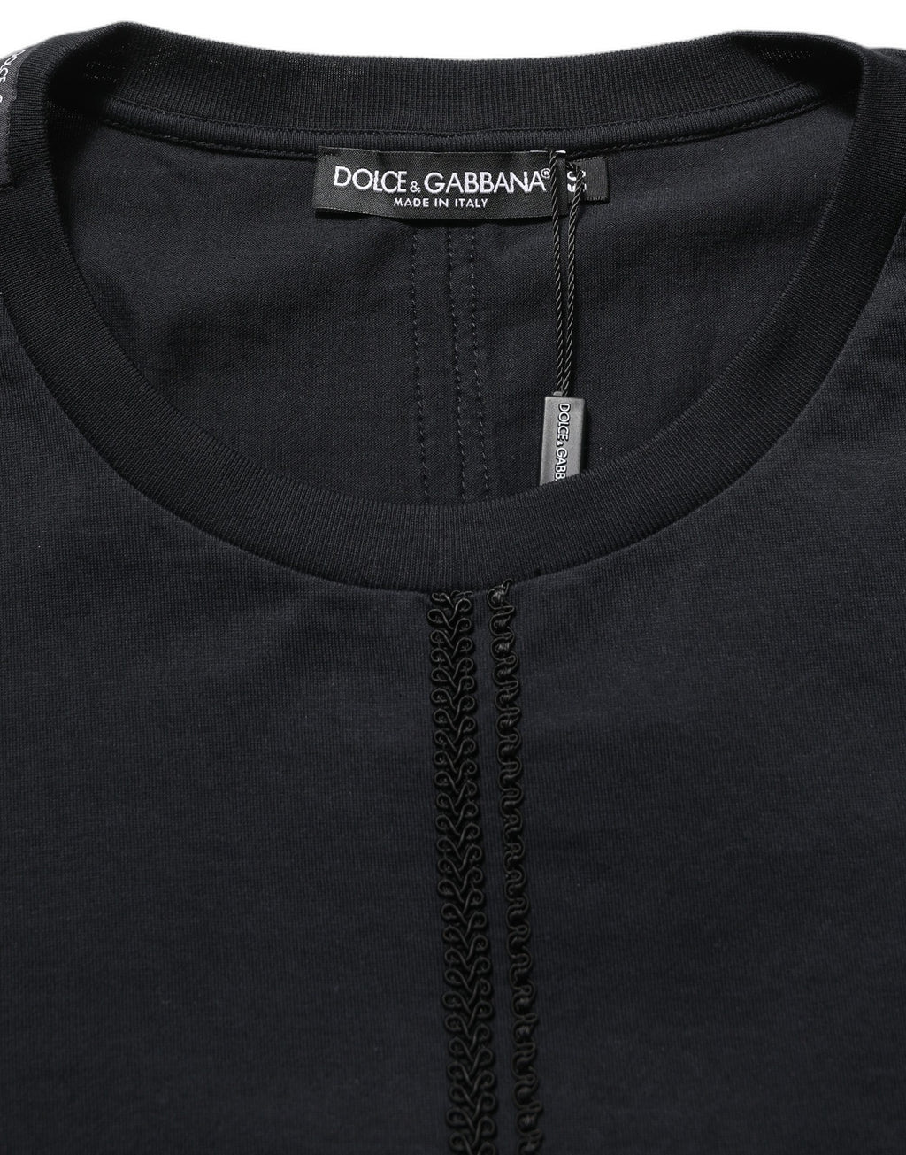 Dolce & Gabbana Dark Blue Cotton Round Neck Pullover Sweater