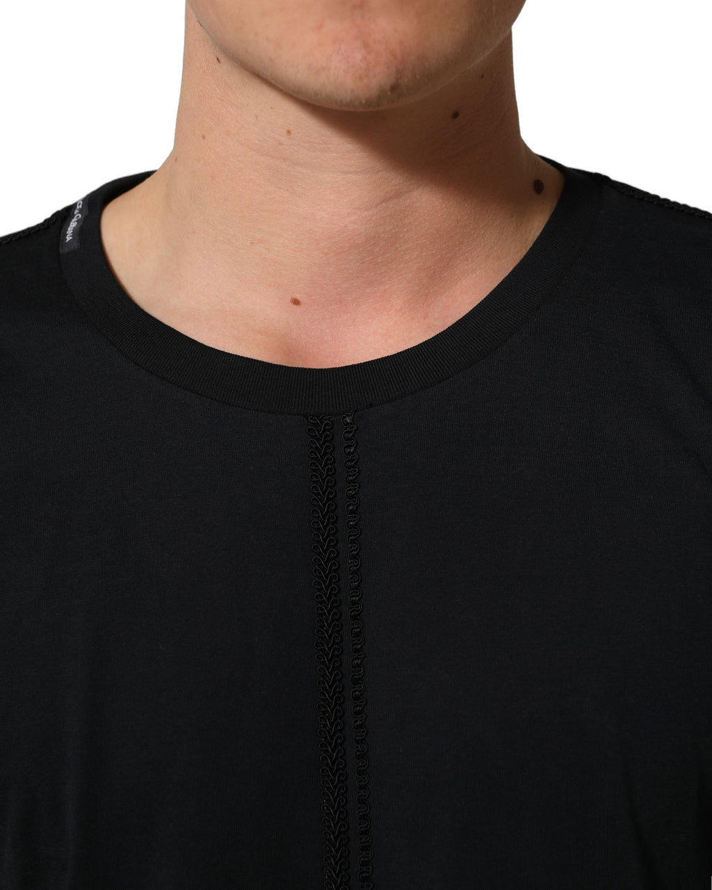 Dolce & Gabbana Dark Blue Cotton Round Neck Pullover Sweater