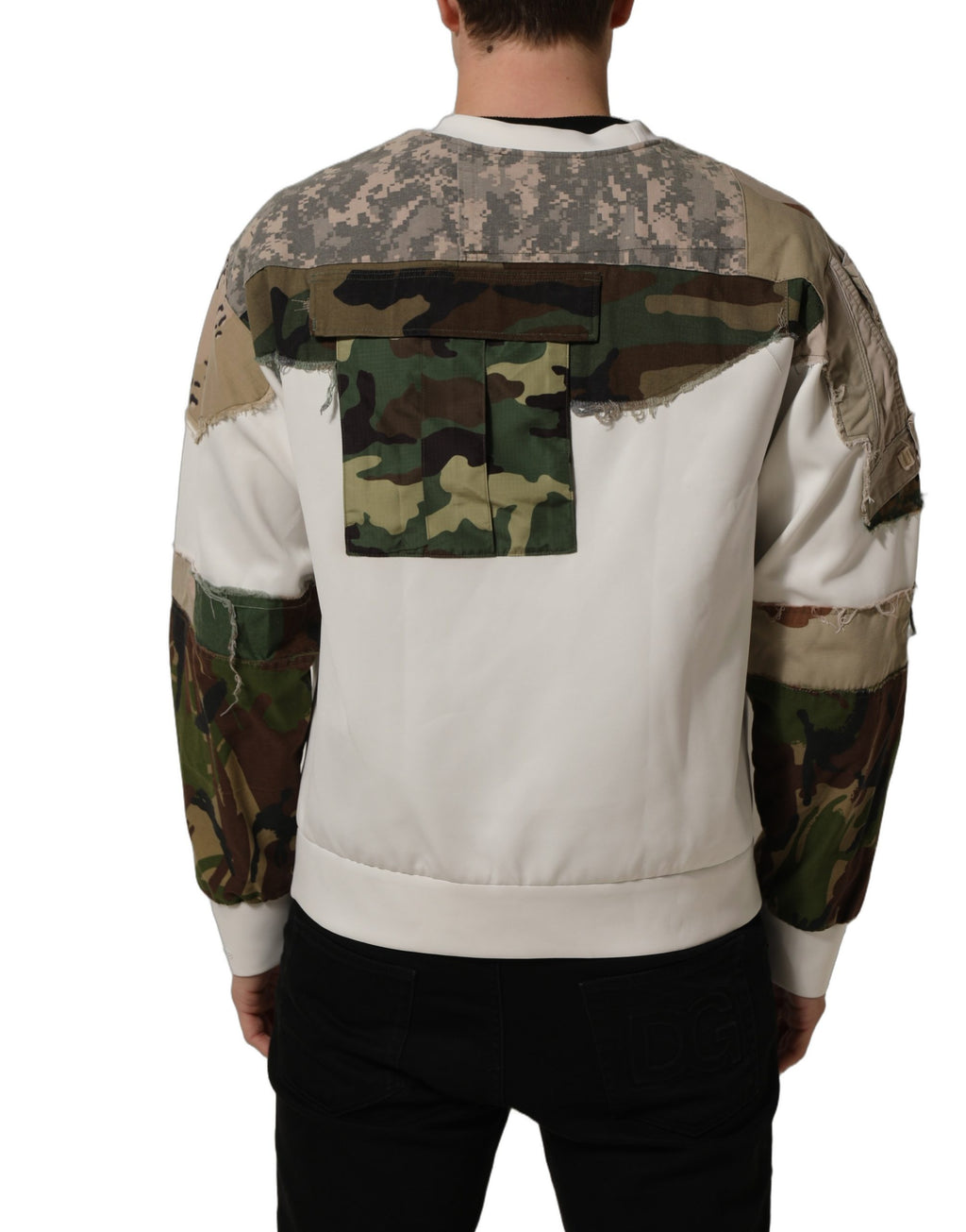 Dolce & Gabbana Multicolor Camo Patchwork Sweatshirt Sweater