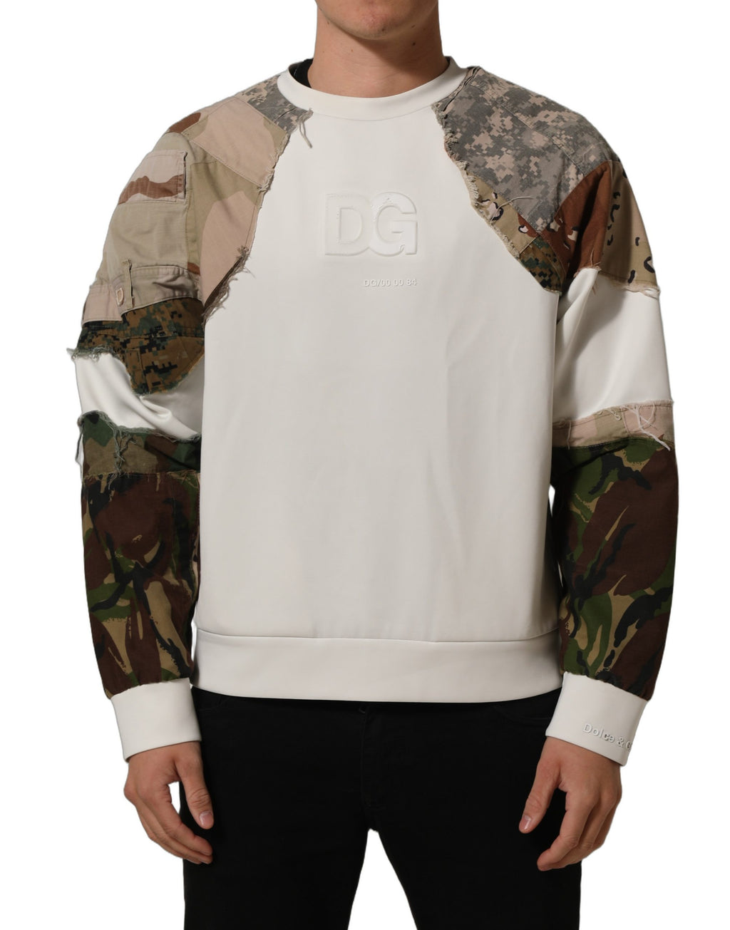 Dolce & Gabbana Multicolor Camo Patchwork Sweatshirt Sweater