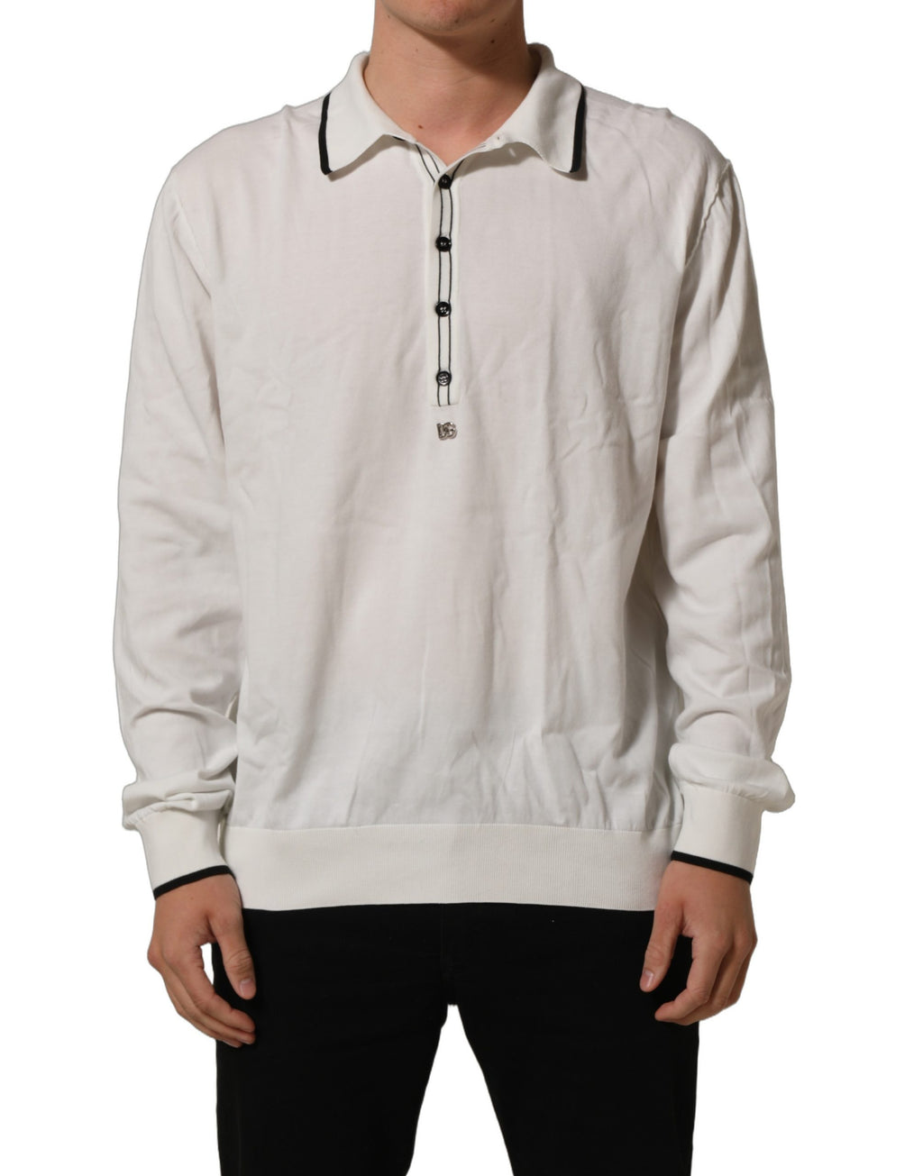 Dolce & Gabbana Black Leaf Print Silk Men Crew Neck T-shirt