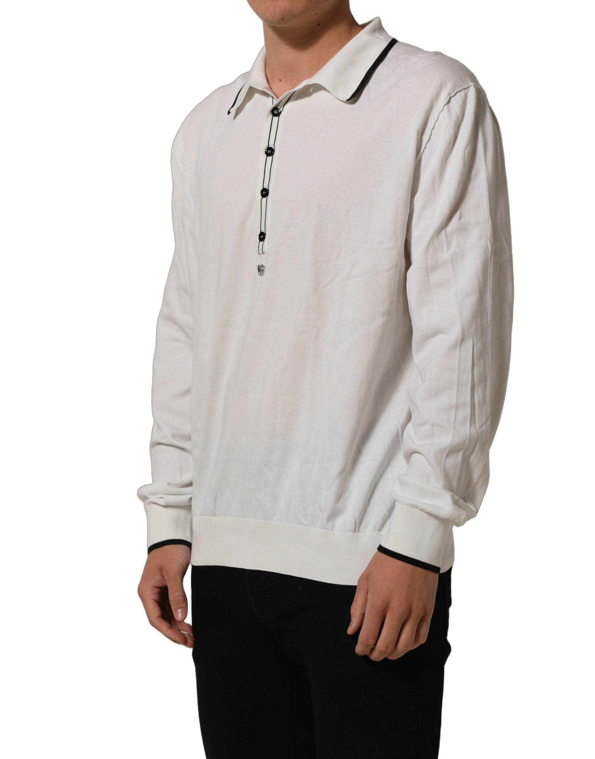 Dolce & Gabbana Black Leaf Print Silk Men Crew Neck T-shirt