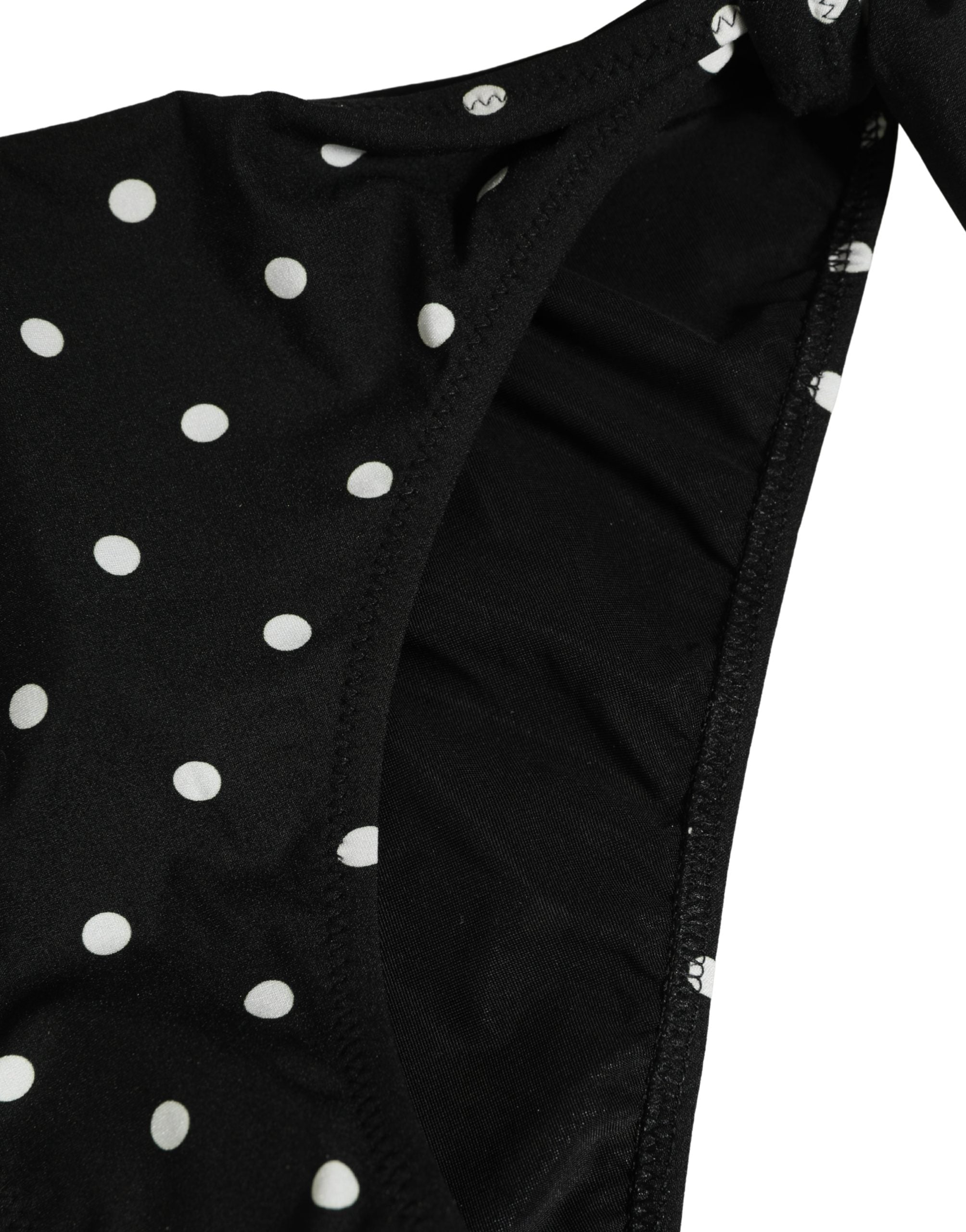 Dolce & Gabbana Black Polka Dot Swimwear Beachwear Bottom Bikini