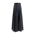 Self-Portrait Gray Polyester Long Skirt