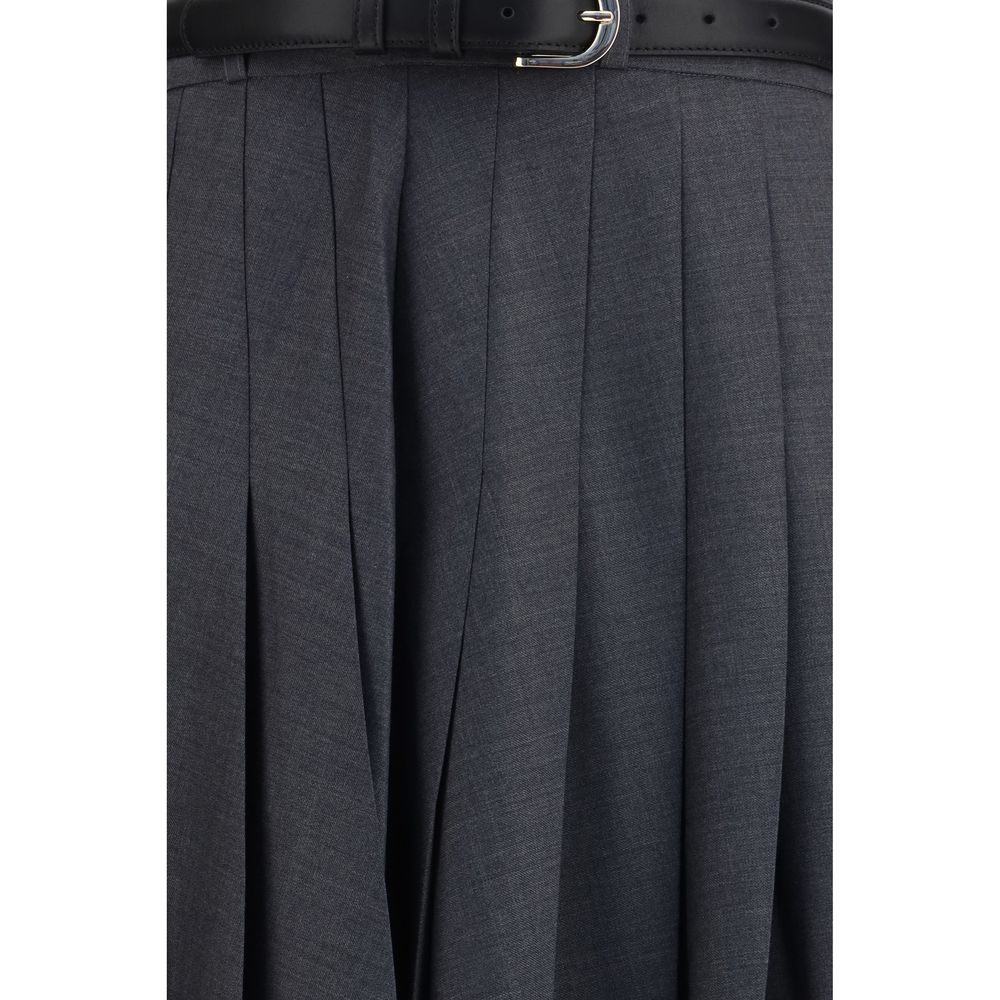 Self-Portrait Gray Polyester Long Skirt