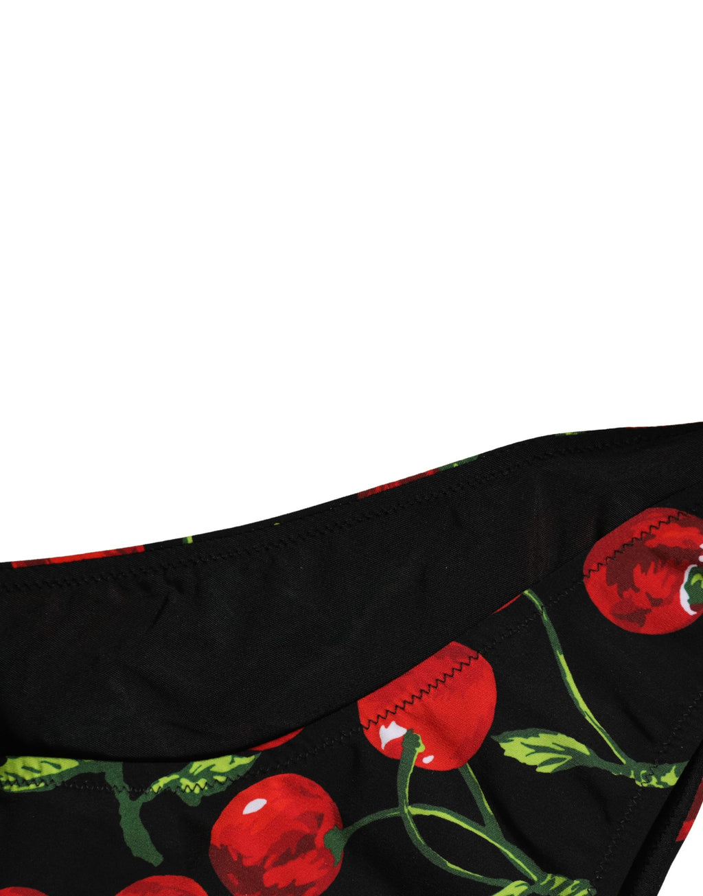 Dolce & Gabbana Black Cherry Print Nylon Bikini 2 Piece Swimwear