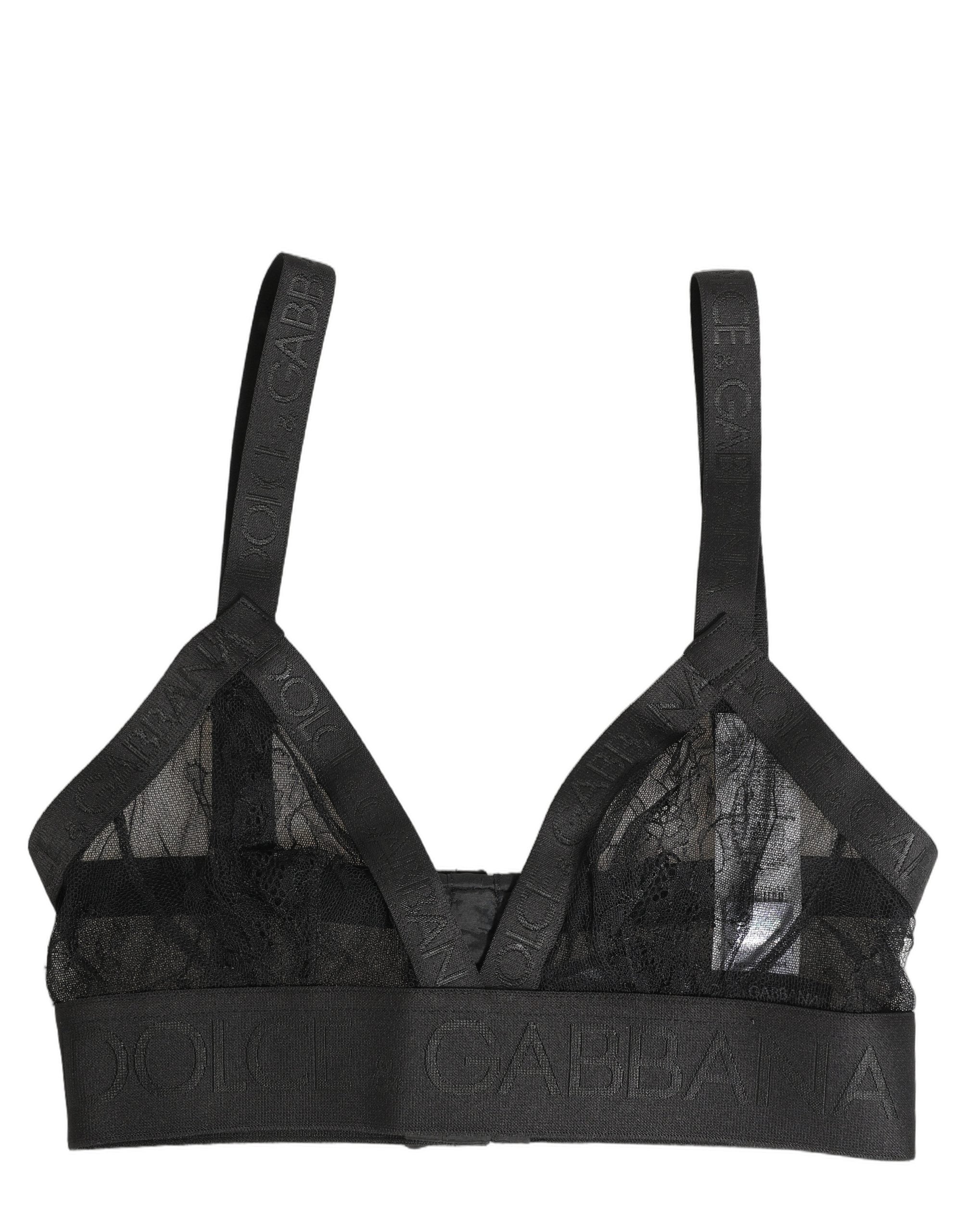 Dolce & Gabbana Black Logo Monogram Soft Cup Brassiere Underwear
