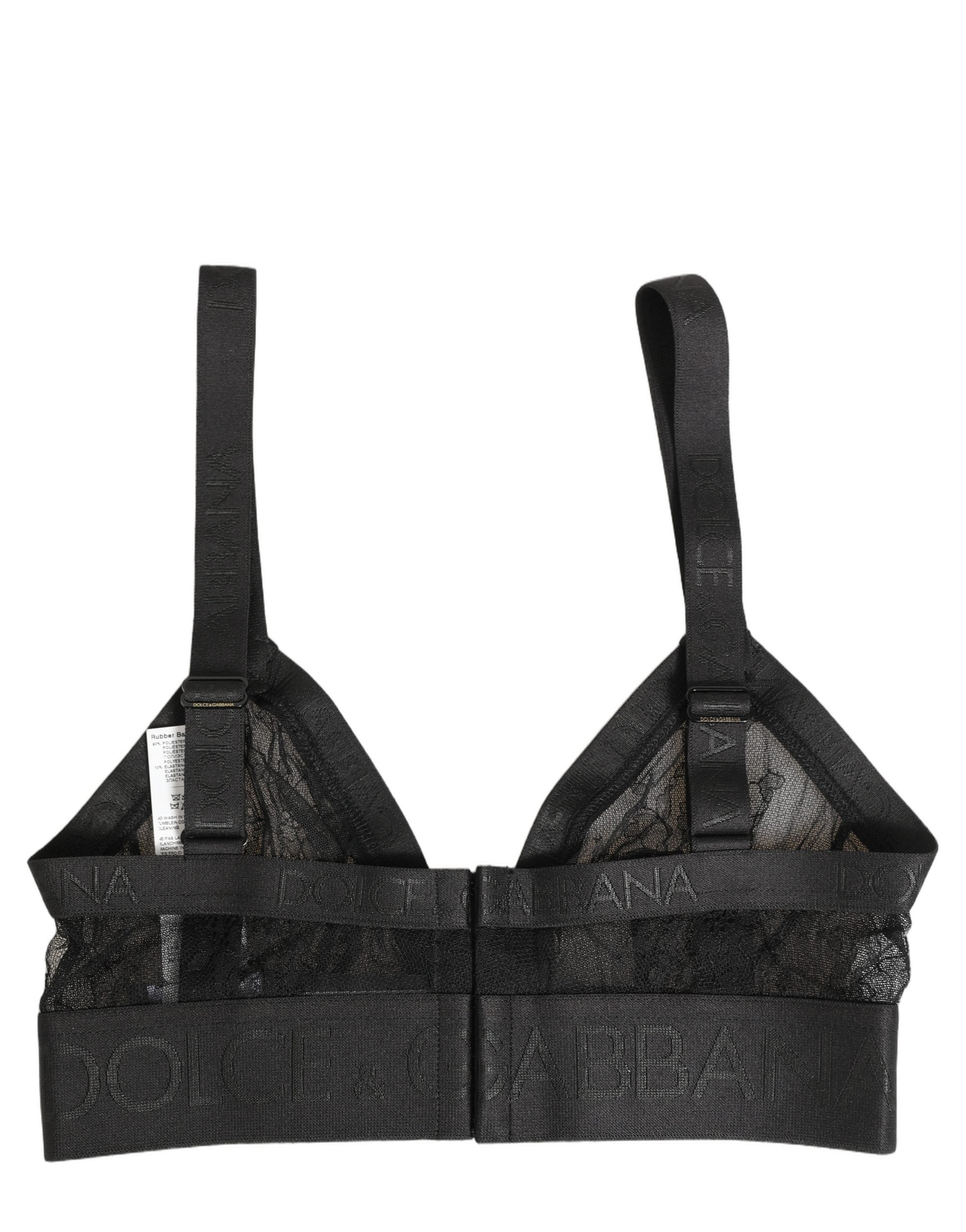 Dolce & Gabbana Black Logo Monogram Soft Cup Brassiere Underwear