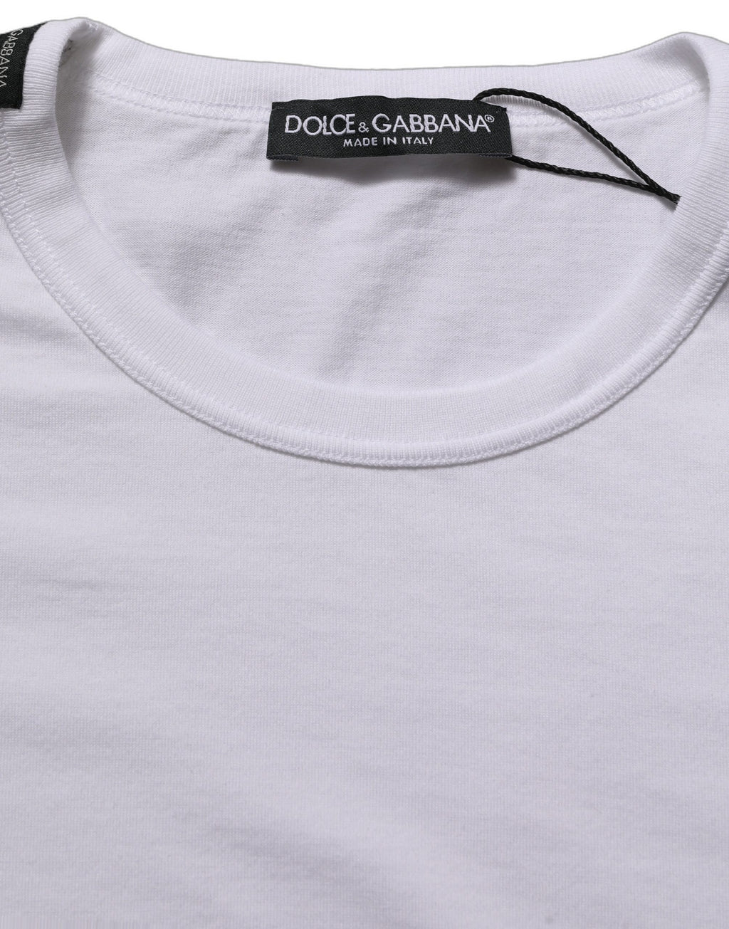 Dolce & Gabbana White Cotton Short Sleeves CrewNeck T-shirt