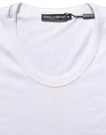 Dolce & Gabbana White Cotton Short Sleeve Round Neck T-shirt