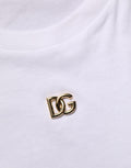 Dolce & Gabbana White Metal DG Logo Short Sleeves T-shirt
