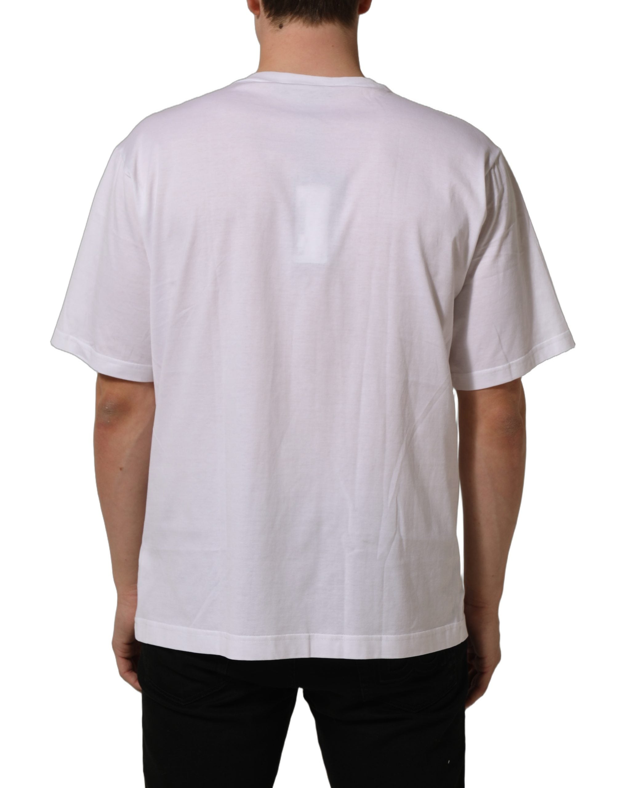 Dolce & Gabbana White Metal DG Logo Short Sleeves T-shirt