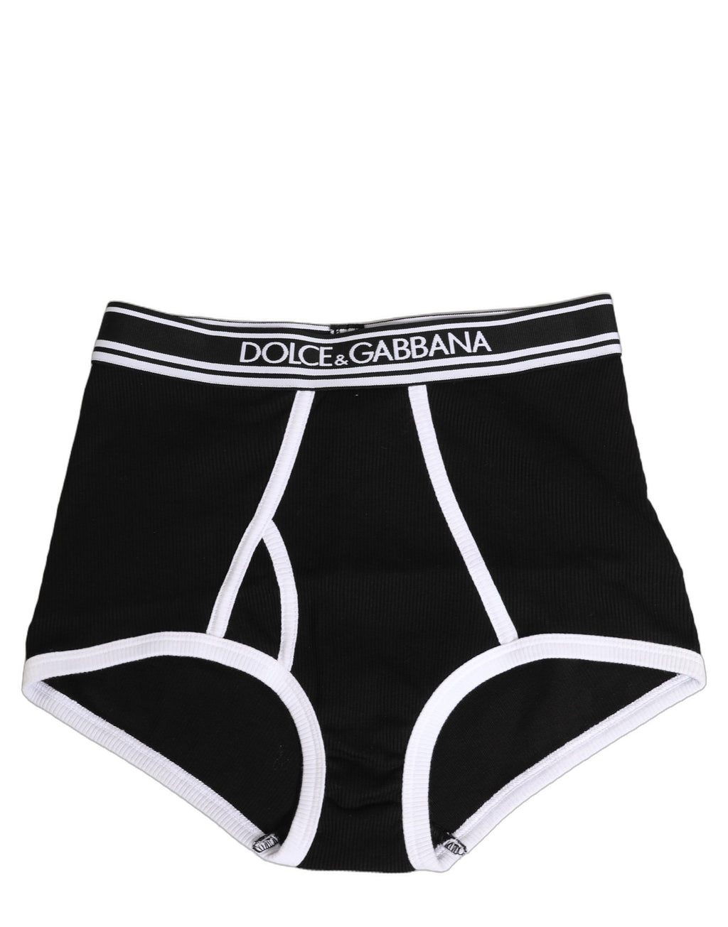 Dolce & Gabbana Black White Logo Waistband Coulotte Panty Underwear