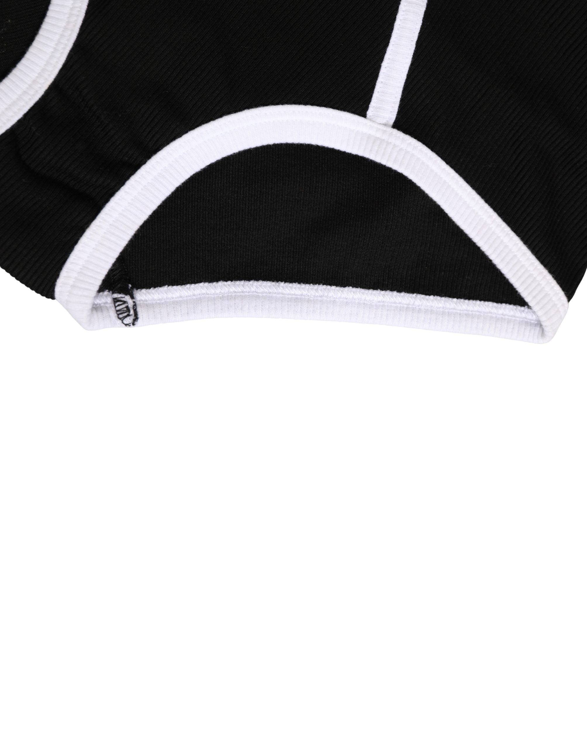 Dolce & Gabbana Black White Logo Waistband Coulotte Panty Underwear