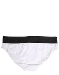 Dolce & Gabbana White Stretch Drawstring Swim Brief Swimwear