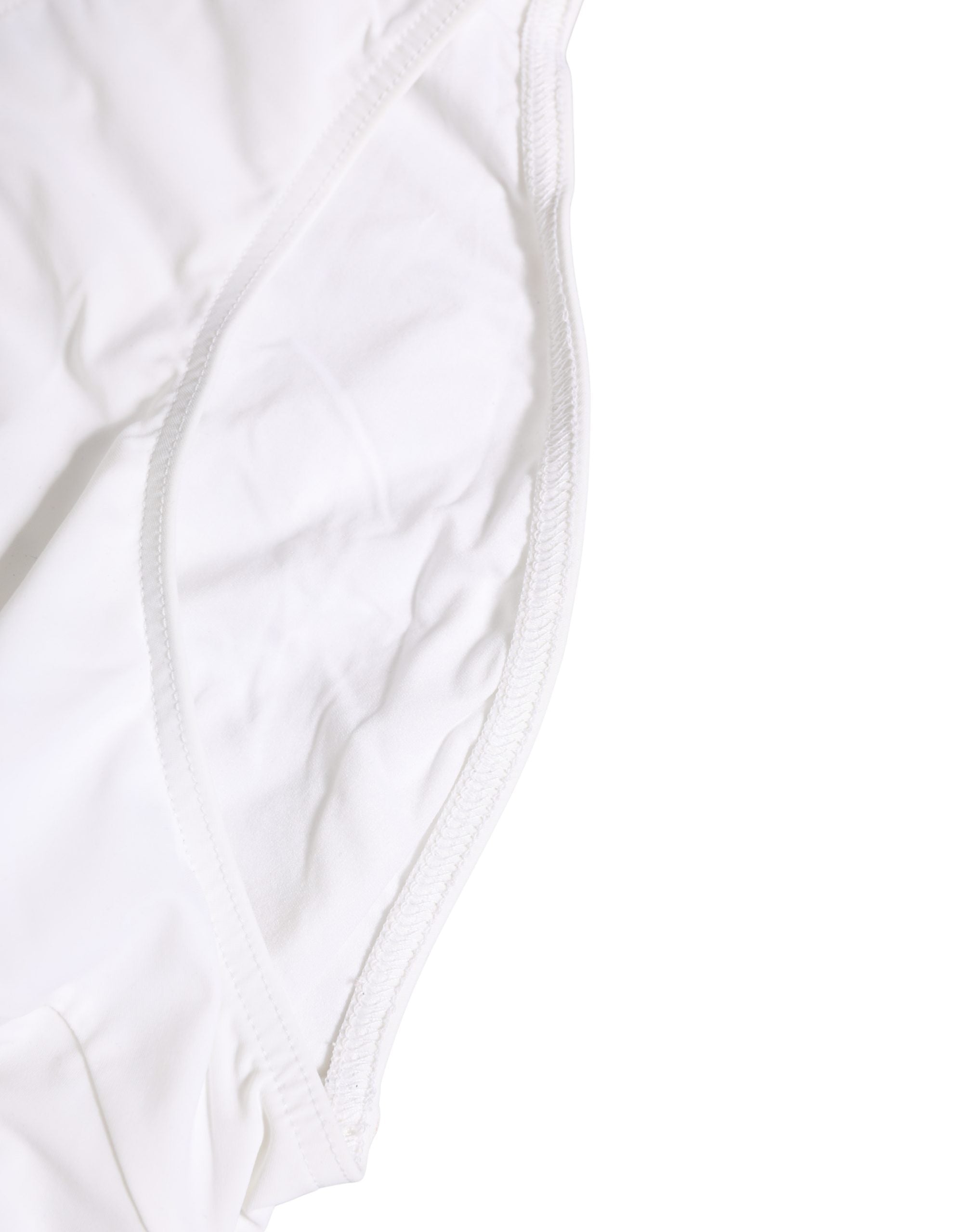 Dolce & Gabbana White Stretch Drawstring Swim Brief Swimwear