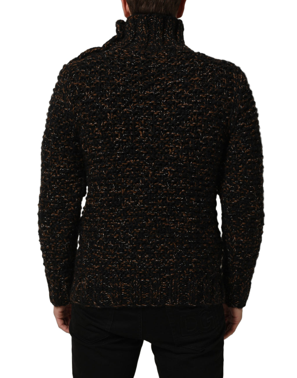 Dolce & Gabbana Brown Wool Knit Turtleneck Pullover Sweater