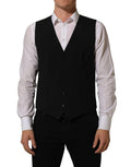 Dolce & Gabbana Black Wool Stretch Waistcoat Formal Dress Vest