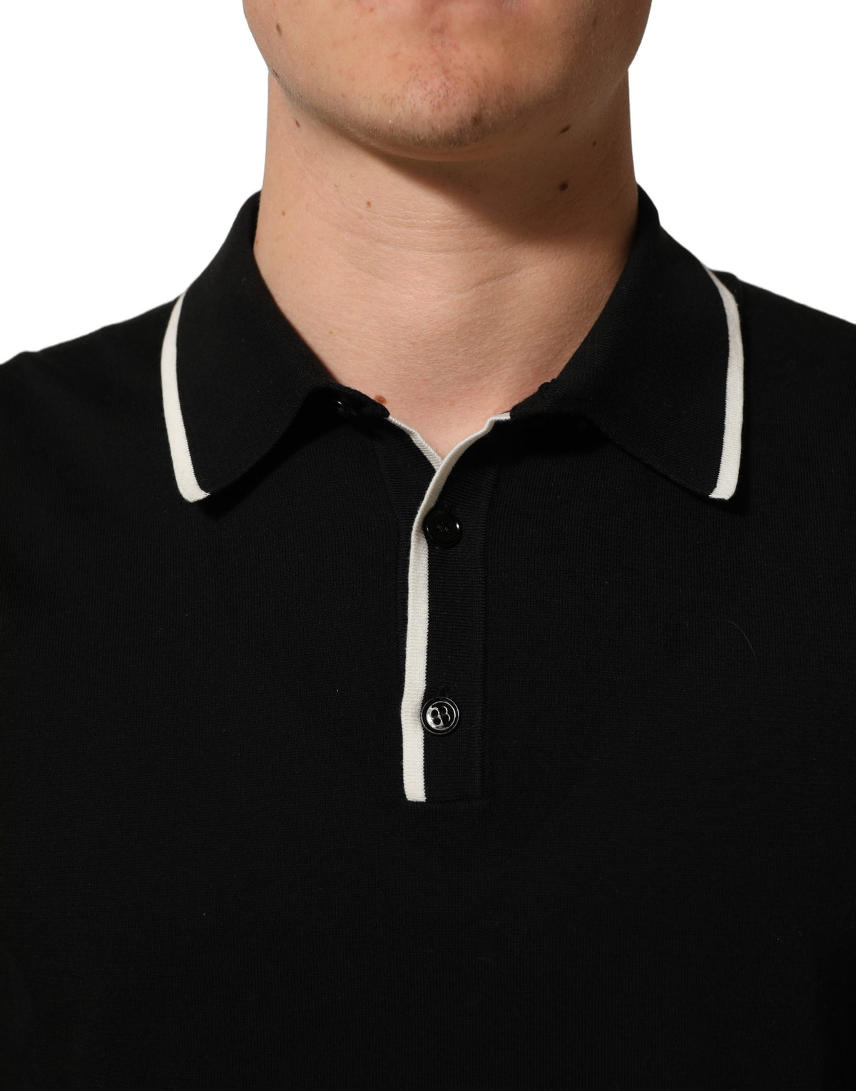 Dolce & Gabbana Black Cotton Collared Short Sleeves Men Polo T-shirt