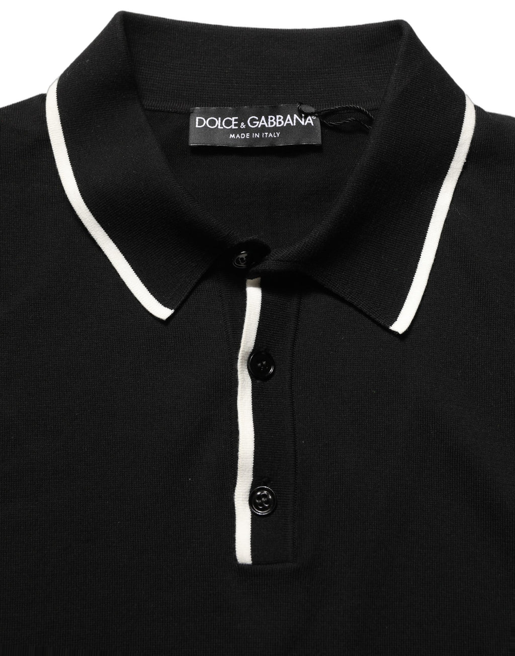 Dolce & Gabbana Black Cotton Collared Short Sleeves Men Polo T-shirt