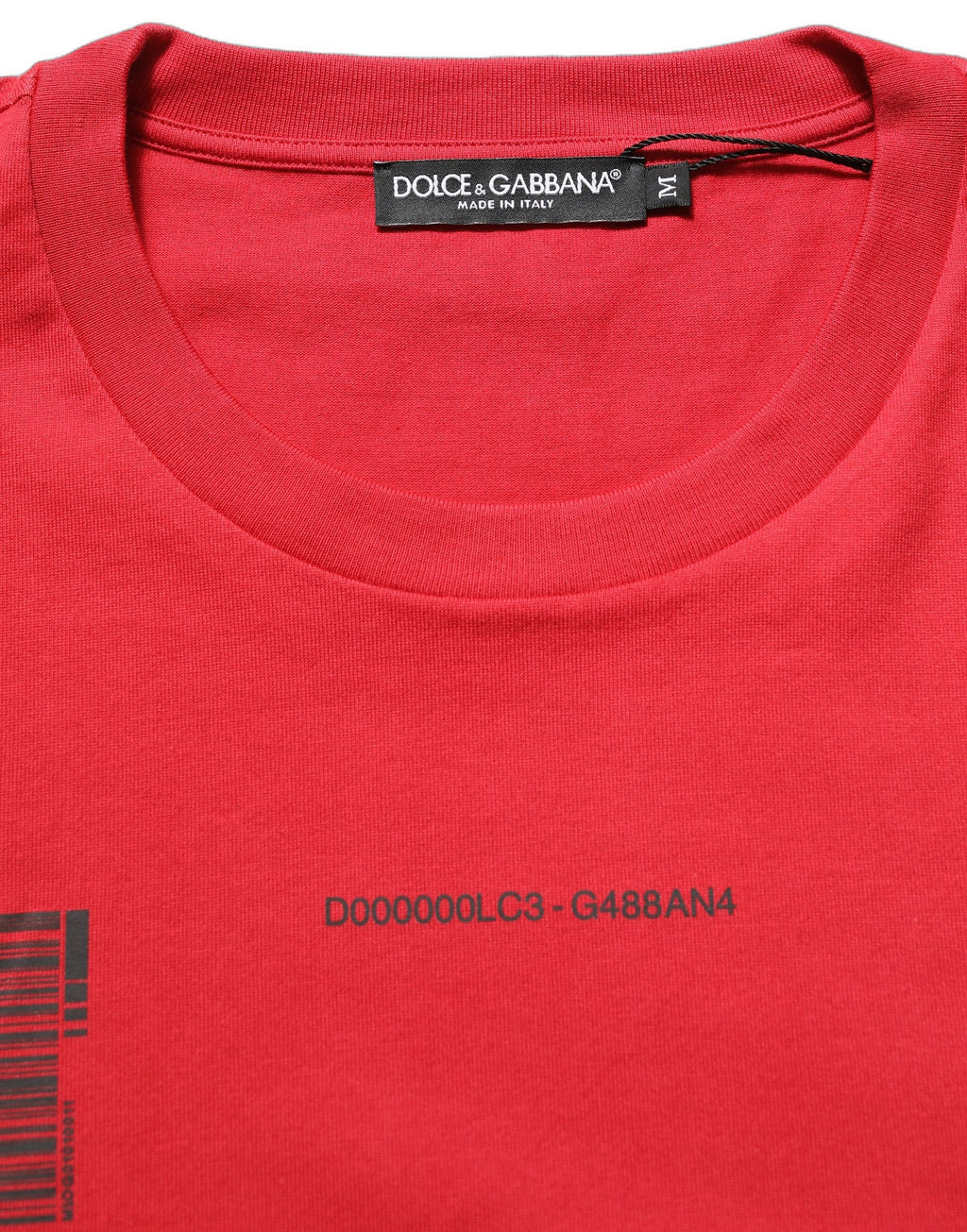 Dolce & Gabbana Red Cotton Graphic Print Crew Neck T-shirt