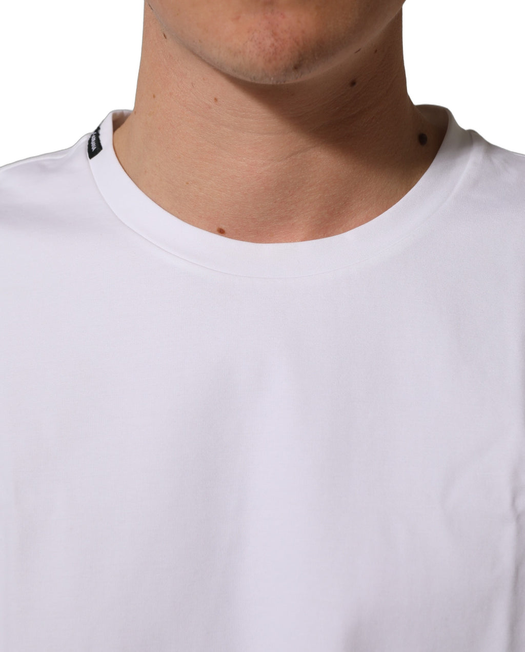 Dolce & Gabbana White Cotton Short Sleeves Crew Neck T-shirt