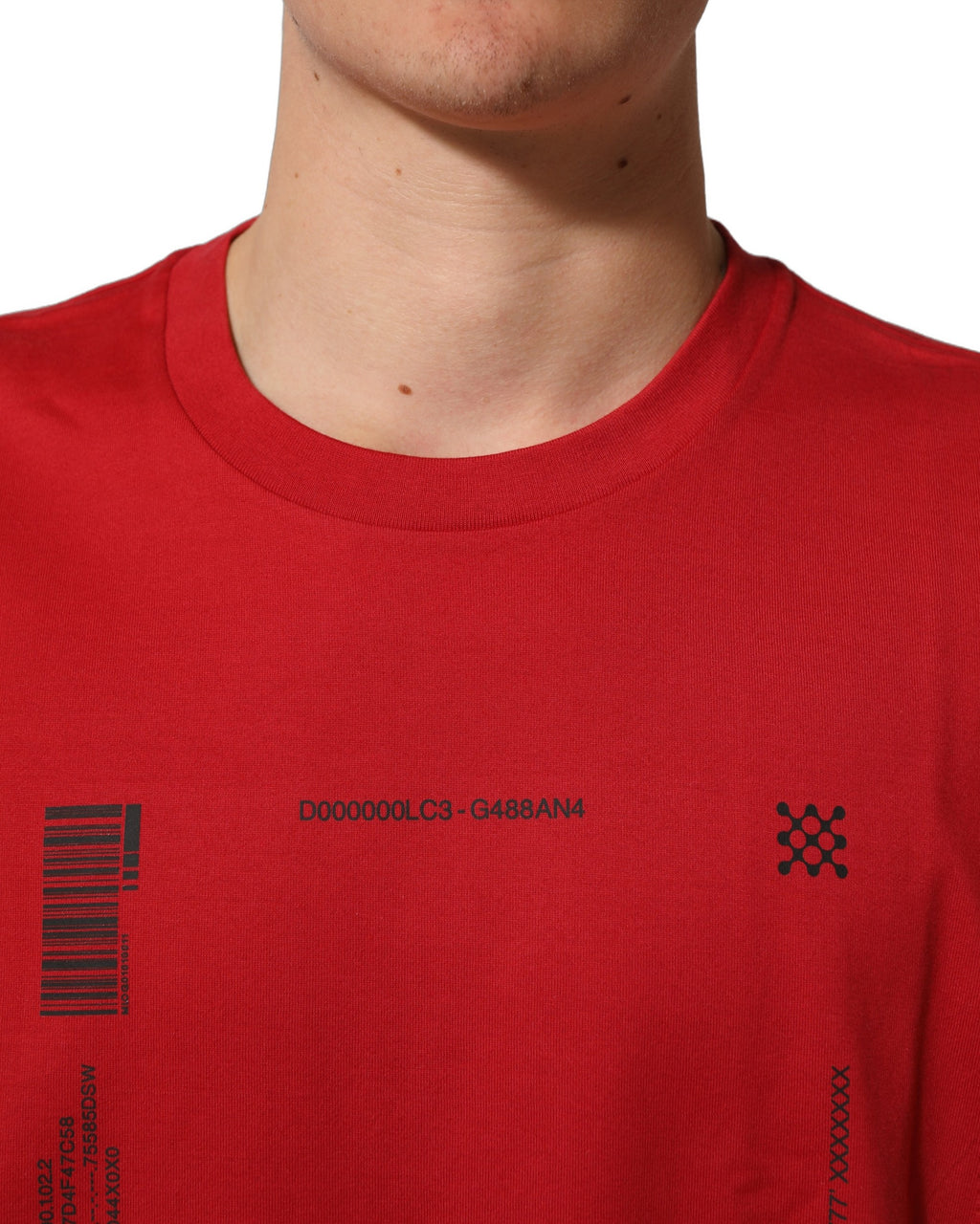 Dolce & Gabbana Red Cotton Graphic Print Crew Neck T-shirt