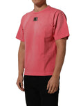 Dolce & Gabbana Pink Re-Edition Distressed Crew Neck T-shirt