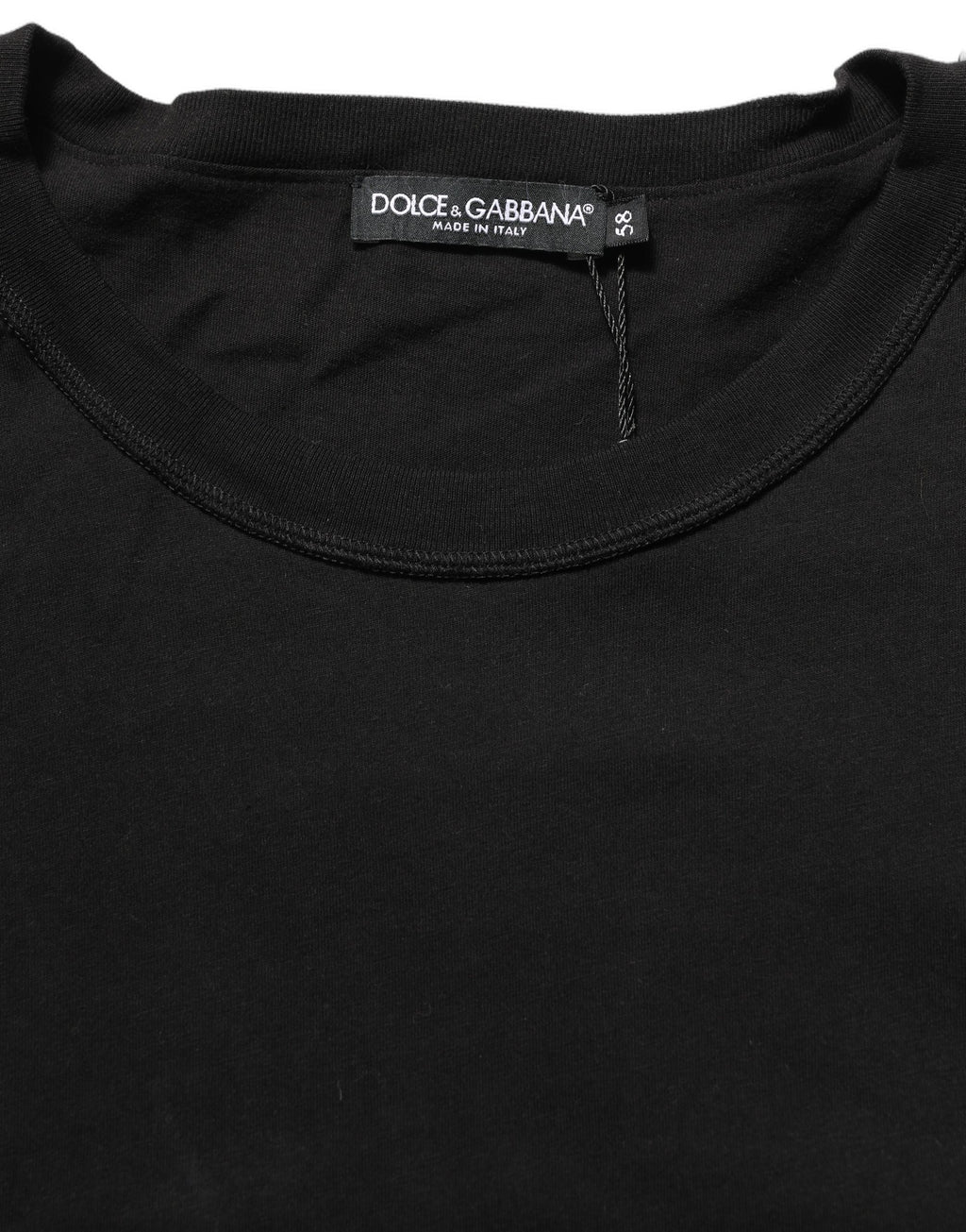 Dolce & Gabbana Black Cotton Short Sleeves CrewNeck T-shirt