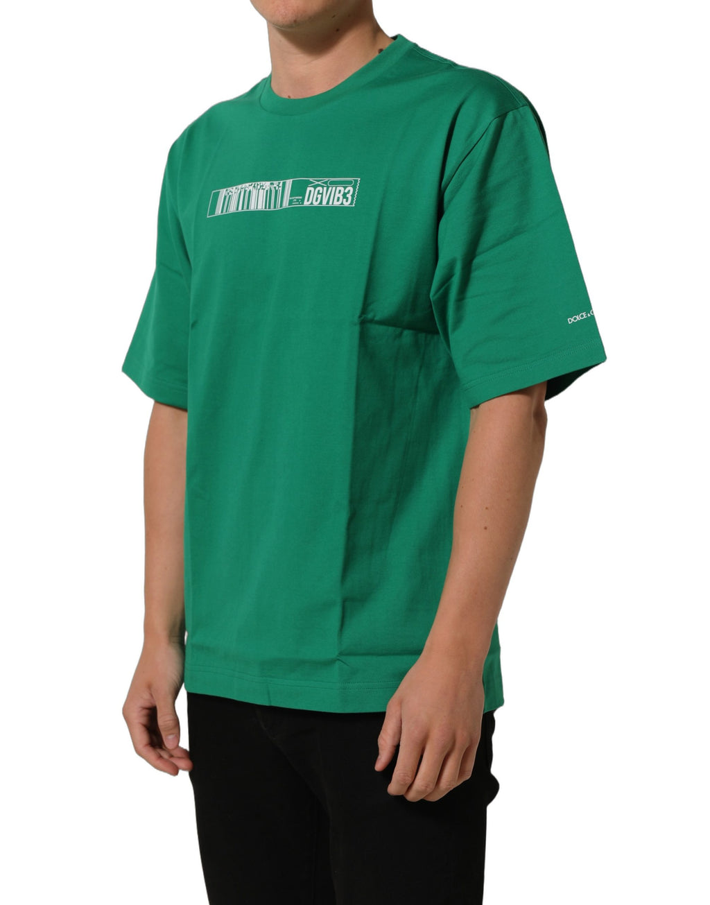 Dolce & Gabbana Green Cotton DGVIB3 Print Crew Neck T-shirt