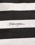 Dolce & Gabbana Black White Stripes Cotton Sleeveless T-shirt