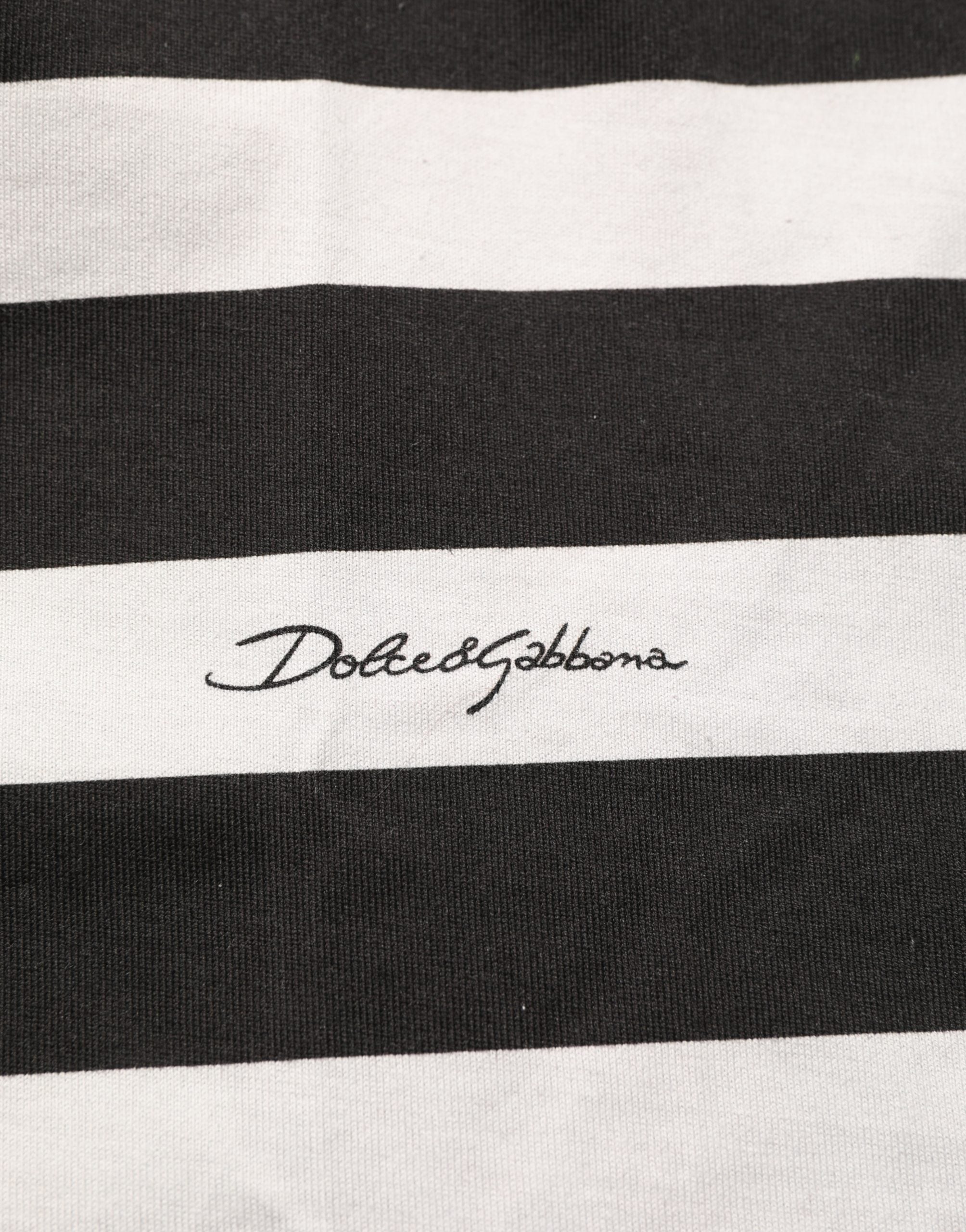 Dolce & Gabbana Black White Stripes Cotton Sleeveless T-shirt