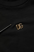 Dolce & Gabbana Black Metal DG Logo Short Sleeves T-shirt