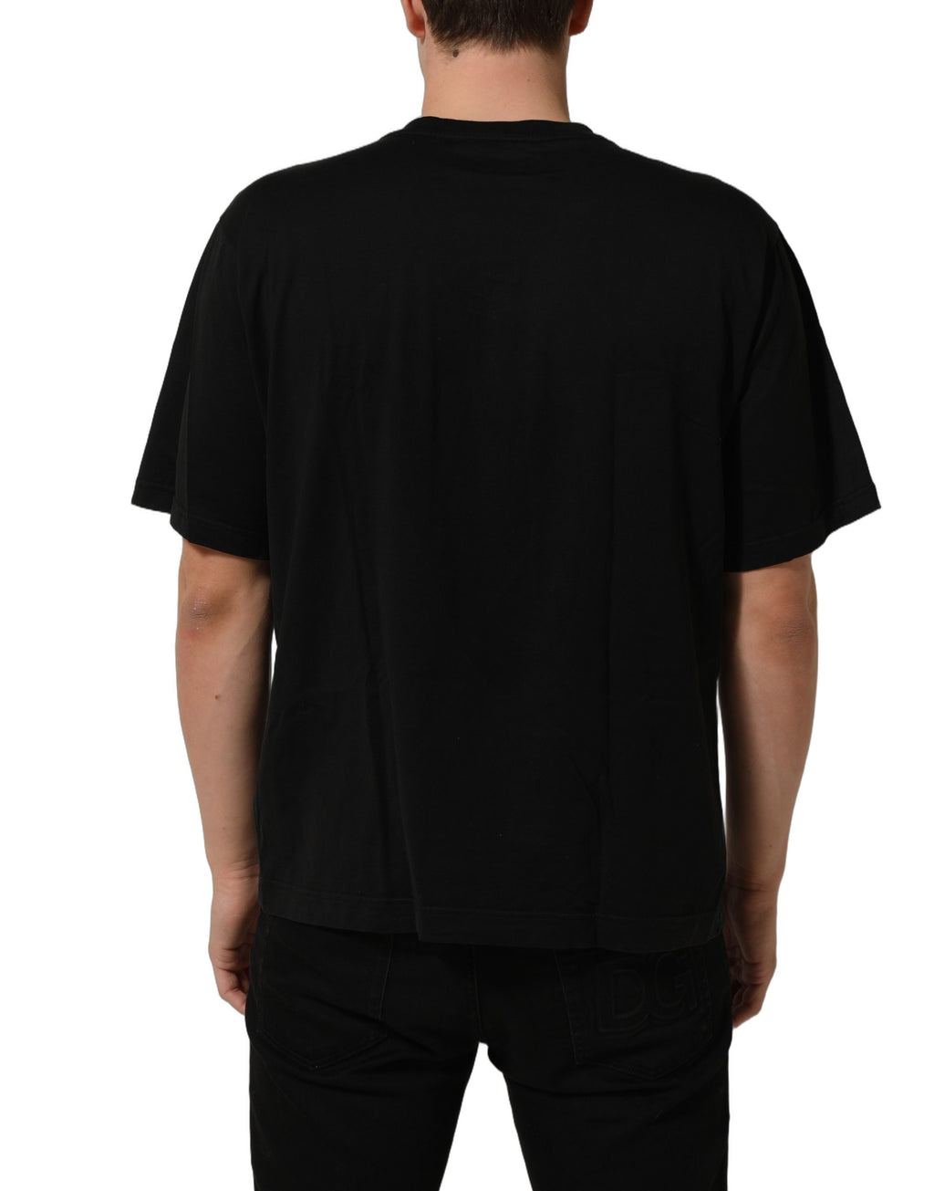 Dolce & Gabbana Black Metal DG Logo Short Sleeves T-shirt