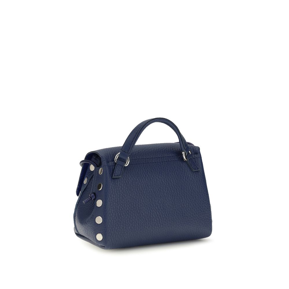 Zanellato Blue Calf Leather Bos Taurus Shoulder Bag