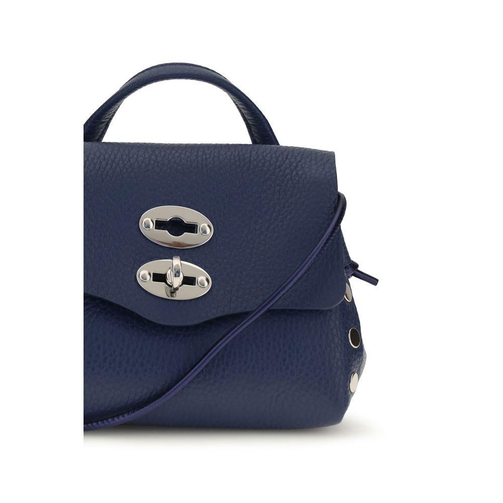 Zanellato Blue Calf Leather Bos Taurus Shoulder Bag
