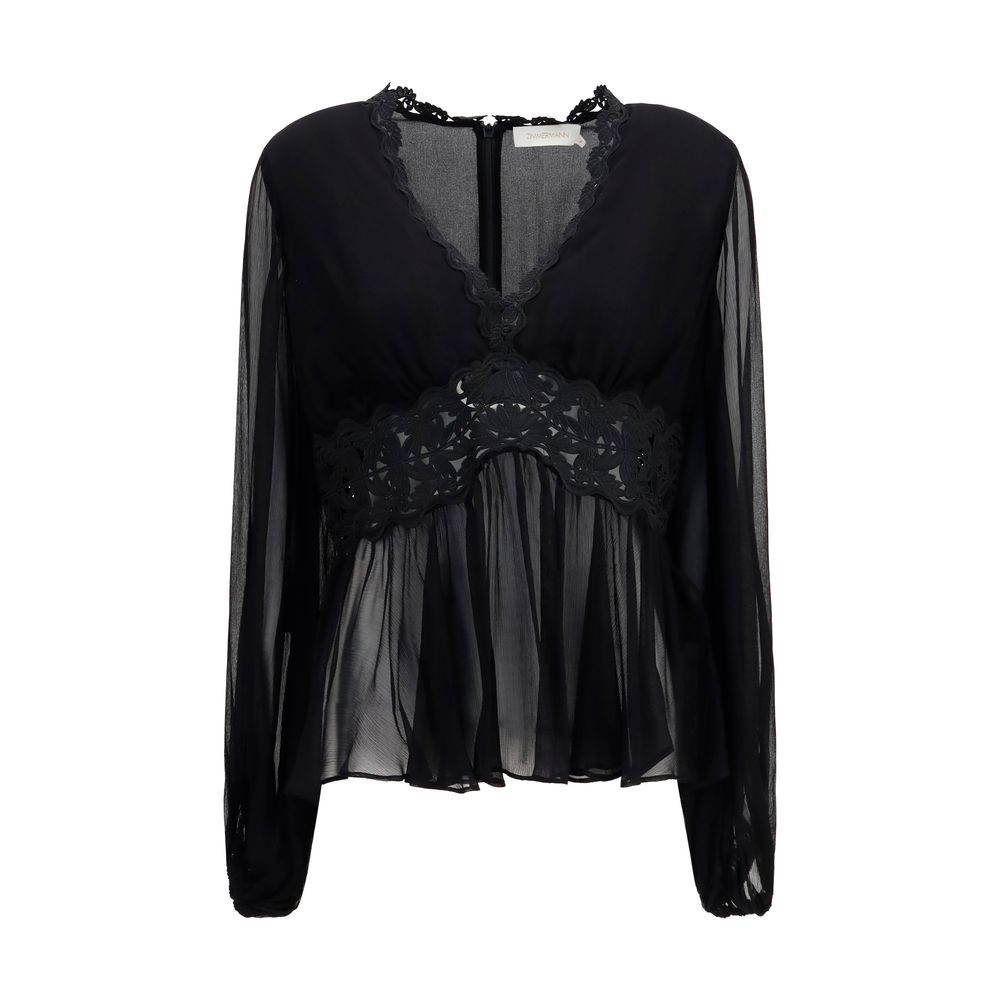 Zimmermann Black Viscose Blouse