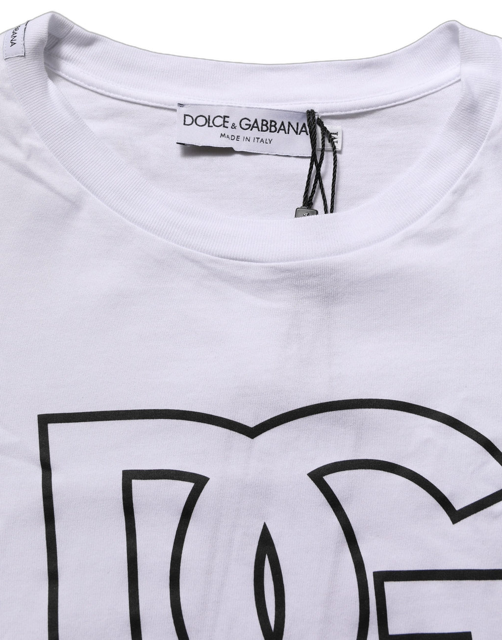 Dolce & Gabbana White DG Logo Print Short Sleeves Men T-shirt