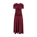 Self-Portrait Bordeaux Viscose Casual Dress
